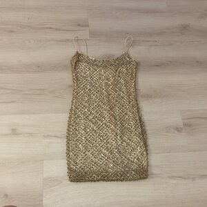 Oh Polly Gold Mini Dress
